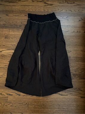 Women's Black Wide-Leg Palazzo Pants with Elastic Waist